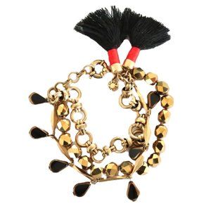 J CREW triple layer bracelet w tassels